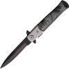 S-TEC Stiletto Style Linerlock - Black Swirl Acrylic