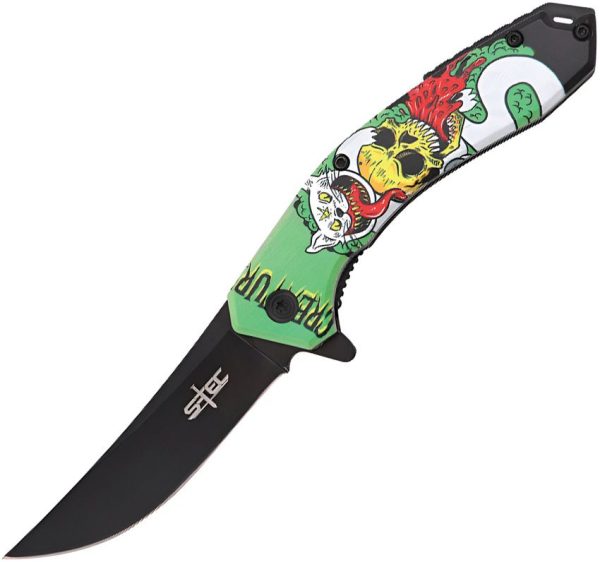 S-TEC Skull Linerlock A/O Assisted Opening Knife