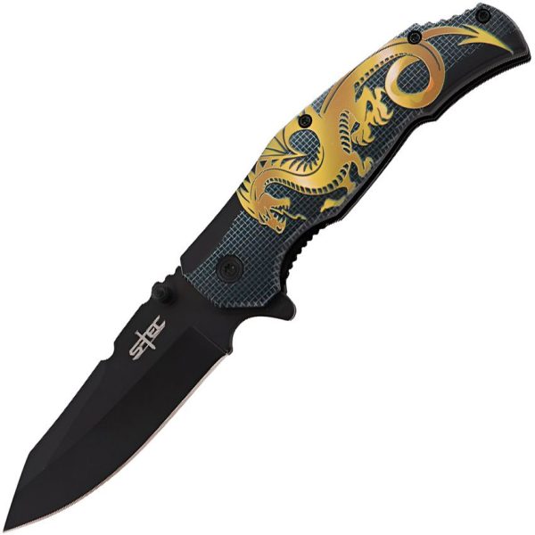 S-TEC Dragon Linerlock A/O Gold Assist Knife