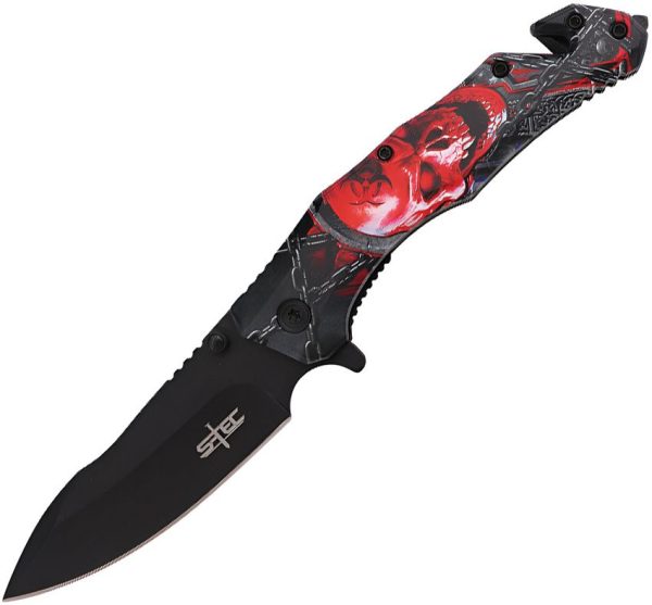 S-TEC Rescue Linerlock A/O Red Emergency Knife