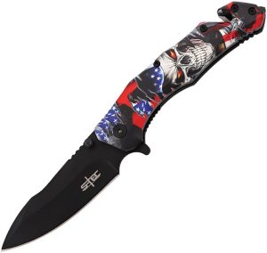 S-TEC Rescue Linerlock Flag Patriotic Rescue Knife