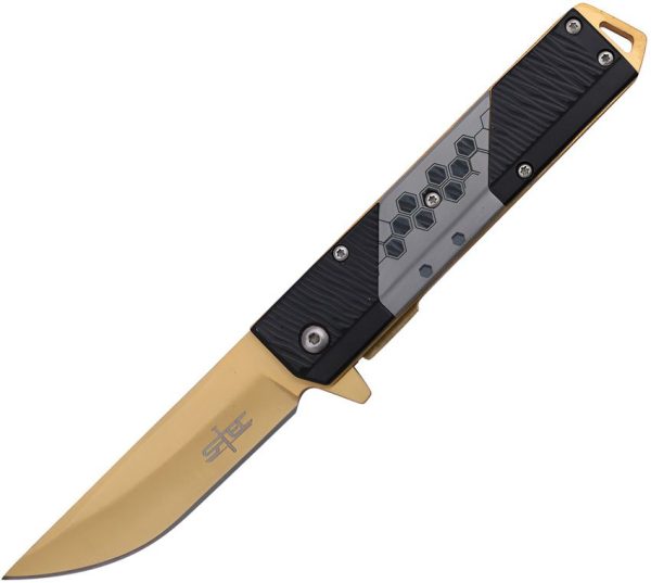 S-TEC Linerlock A/O Gold TiNi Coated Blade