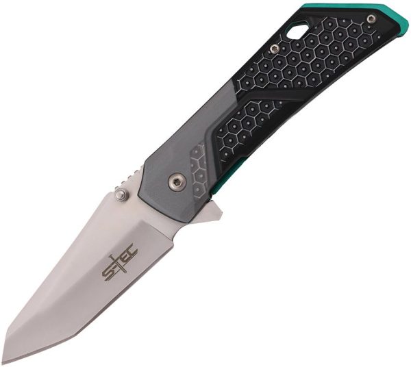 S-TEC Linerlock A/O Tanto Assisted Knife - Blk/Green