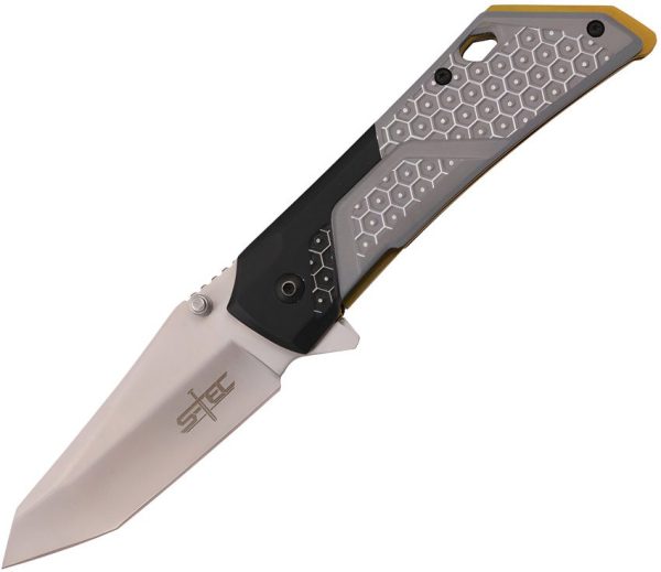 S-TEC Linerlock A/O Tanto Knife - Blk/Gold Liners