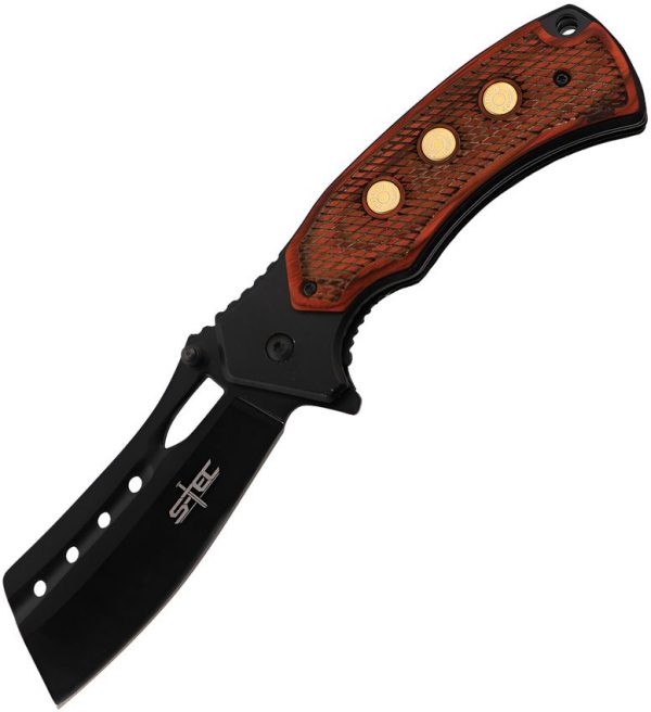 S-TEC Cleaver Linerlock A/O - Wood Handle