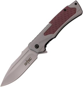 S-TEC Linerlock A/O - Gray/Red Handle