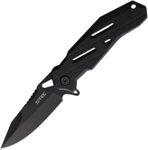 S-TEC Linerlock Black G10 Manual Knife