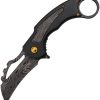 S-TEC Karambit Linerlock A/O Black Damascus Knife