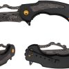 S-TEC Karambit Linerlock A/O Black Damascus Knife