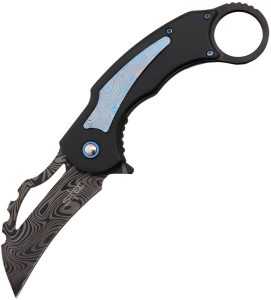 STT27208BL.jpg S-TEC Karambit Linerlock A/O Blue Damascus Knife