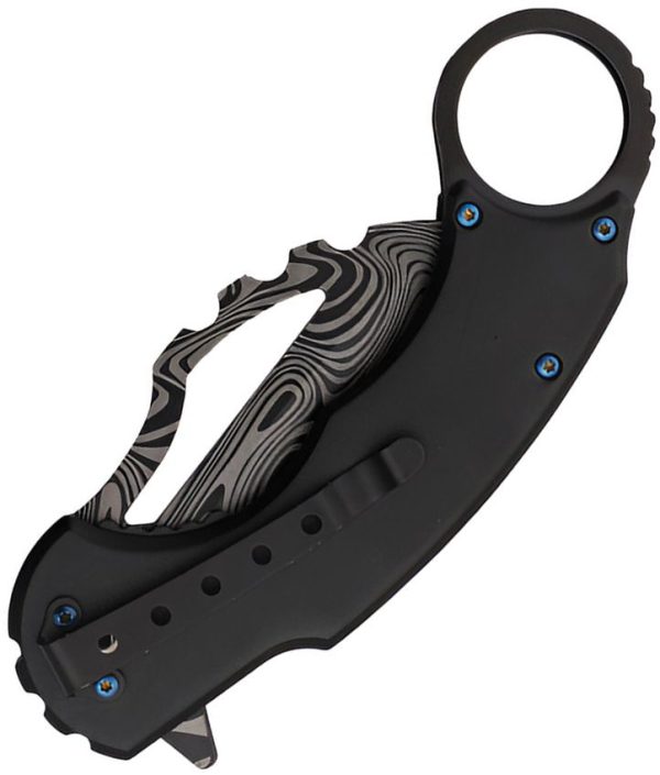 S-TEC Karambit Linerlock A/O Blue Damascus Knife