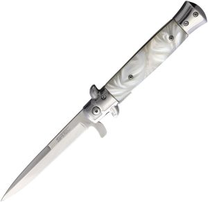 S-TEC Stiletto Linerlock A/O White Handle Knife