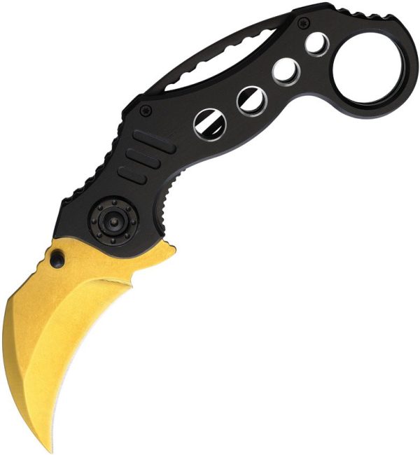 S-TEC Karambit Linerlock A/O Gold Coated Knife