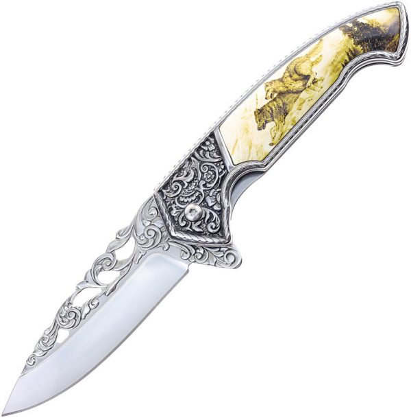 S-TEC Wildlife Framelock A/O Wolf - Assisted Opening