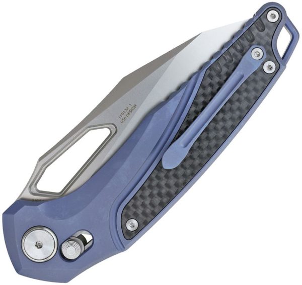 Defcon Recon Axis Lock Blue Folding Knife M390 Titanium
