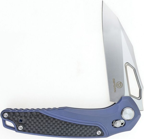 Defcon Recon Axis Lock Blue Folding Knife M390 Titanium
