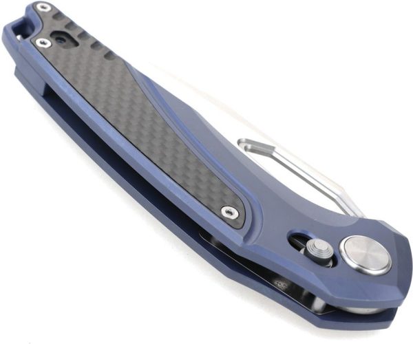 Defcon Recon Axis Lock Blue Folding Knife M390 Titanium