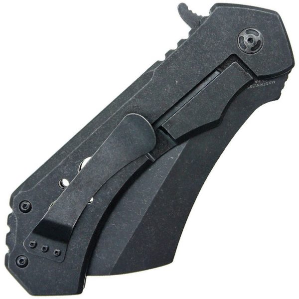 S-TEC Framelock Cleaver - Black Stonewash 440