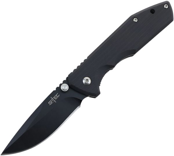 STTS019.jpg S-TEC Linerlock A/O Black Sculpted Handle
