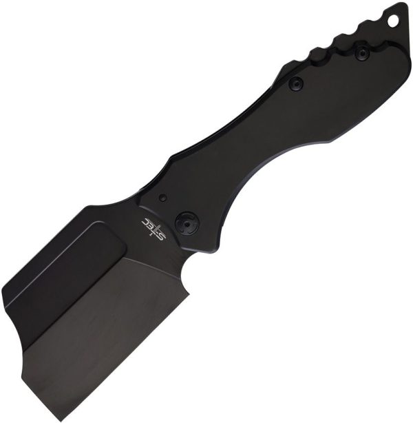 S-TEC Cleaver Framelock Black 4" Folding Knife EDC