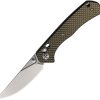 S-TEC Axis Lock Carbon Fiber Folding Knife D2 Steel Gold