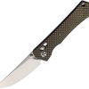 S-TEC Axis Lock Carbon Fiber Folding Knife D2 Steel Gold