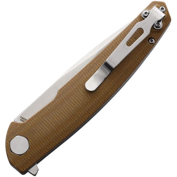 S-TEC Linerlock Brown Folding Knife 14C28N Sandvik Steel