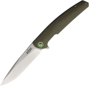 S-TEC Linerlock Green Folding Knife 14C28N Sandvik Blade