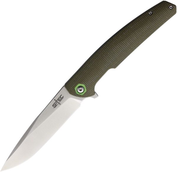STTS500GN.jpg S-TEC Linerlock Green Folding Knife 14C28N Sandvik Blade