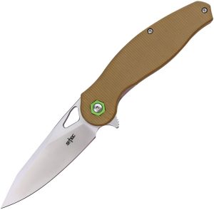 S-TEC Linerlock Tan Folding Knife 14C28N Stainless Blade