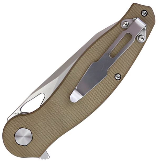 S-TEC Linerlock Khaki Folding Knife 14C28N Sandvik Blade