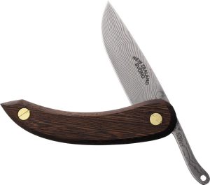 Svord Peasant Knife Damascus Folding Knife Brown Wood 3in Blade