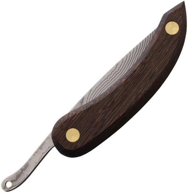 Svord Peasant Knife Damascus Folding Knife Brown Wood 3in Blade