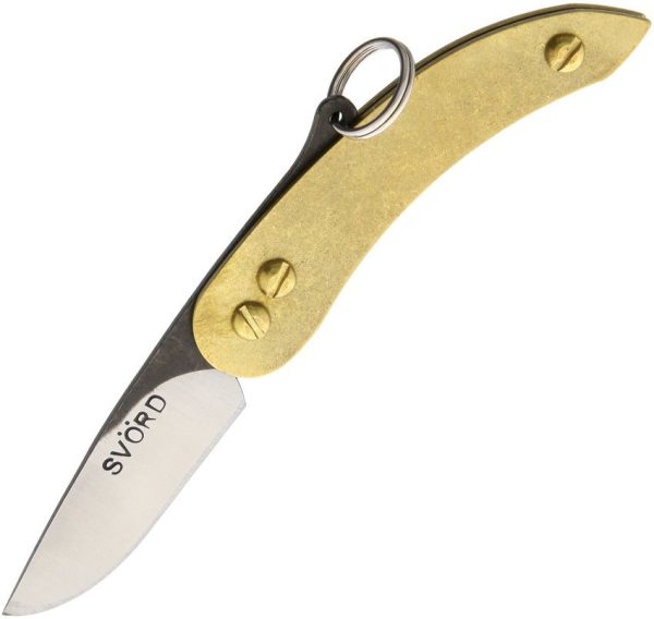 SVPKMB.jpg Svord Peasant Micro Brass Folding Knife Carbon Steel 2in Blade