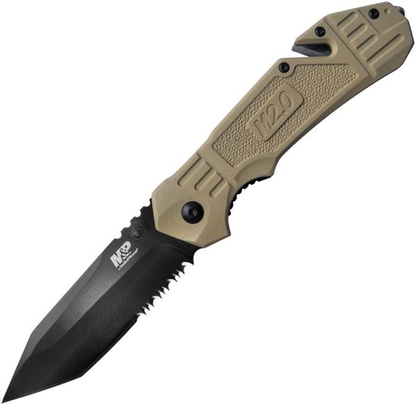 Smith & Wesson M&P Linerlock Tan Folding Knife Assisted Open
