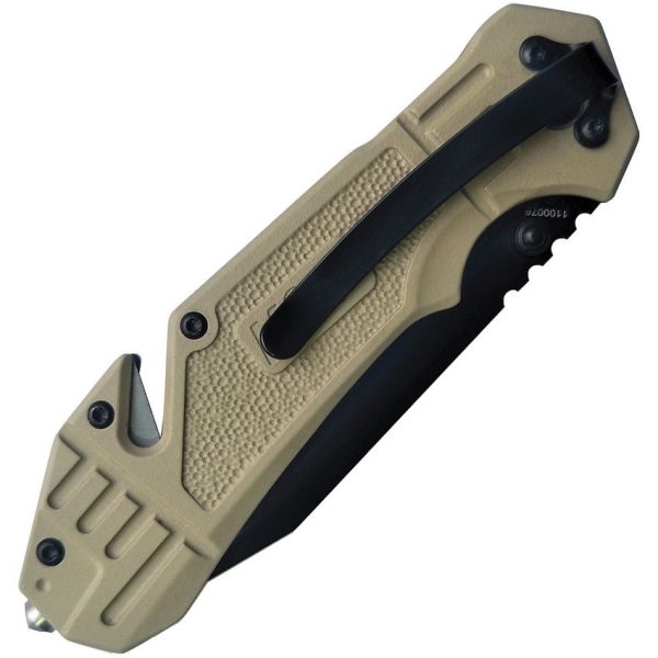 Smith & Wesson M&P Linerlock Tan Folding Knife Assisted Open