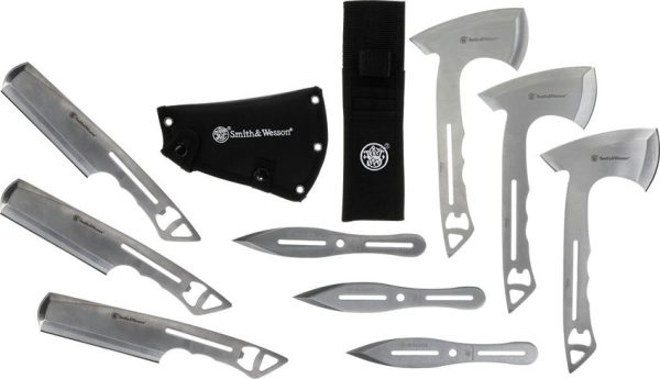 Smith & Wesson Bullseye Ultimate Throwing Knife Axe Set Stainless