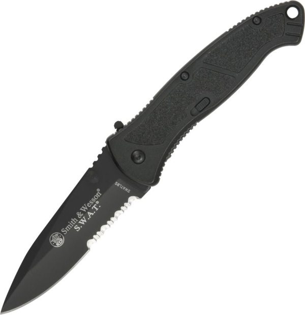Smith & Wesson Large Black SWAT Folding Knife Assisted Opening