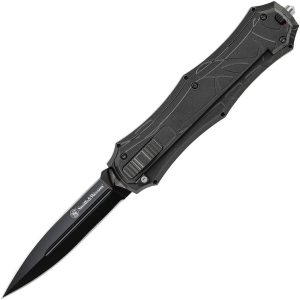 Smith & Wesson OTF Assist Finger Actuator Black AUS-8 Folding Knife
