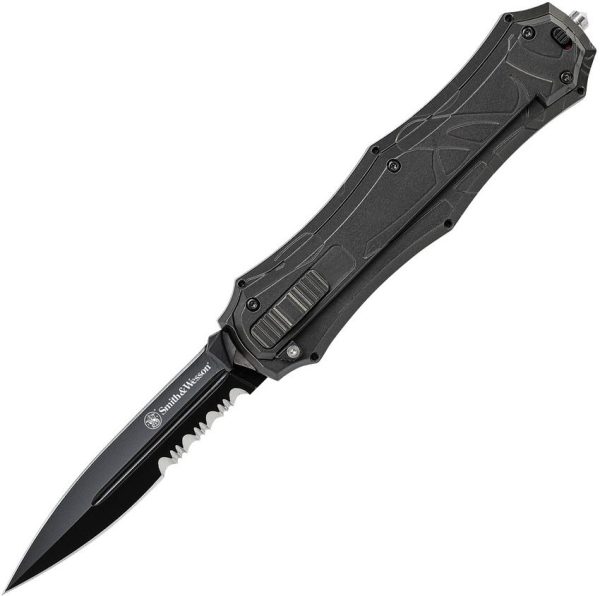 Smith & Wesson OTF Assist Black AUS-8A Folding Knife Glass Breaker