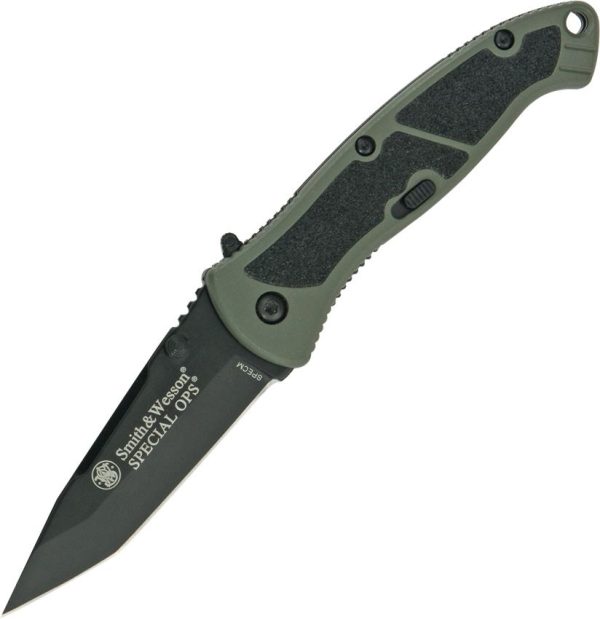 Smith & Wesson Special Ops Linerlock Folding Knife OD Green 4.25"