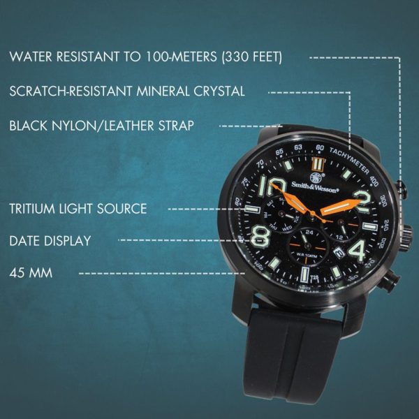 Smith & Wesson Tritium Chronograph Black Watch