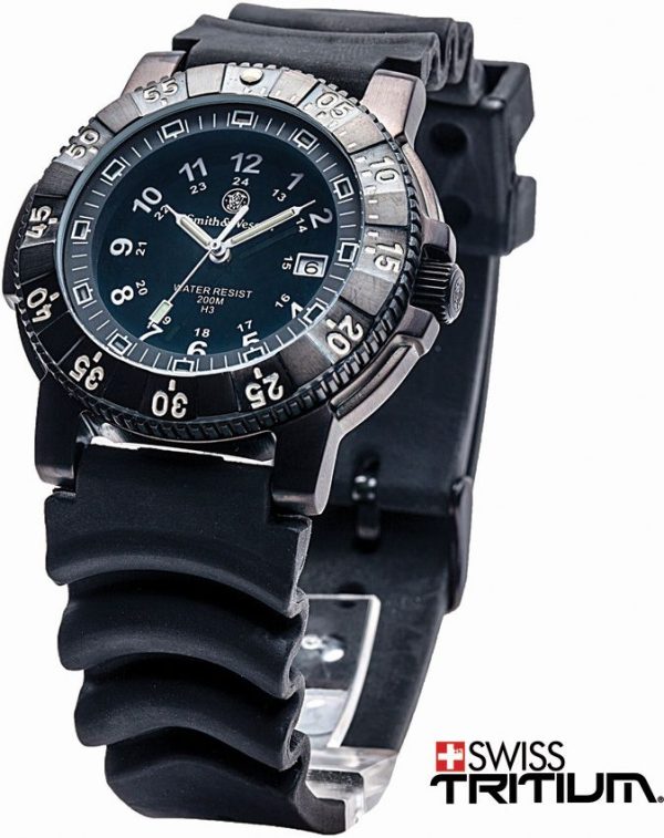 SWW357R.jpg Smith & Wesson Diver Tritium Black Steel Watch
