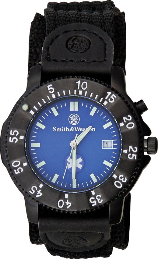 Smith & Wesson EMT Mens Watch - Blue Back Glow Face