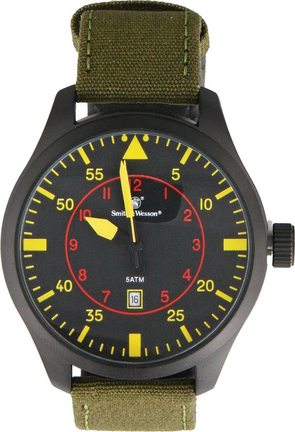 Smith & Wesson NATO Watch - Yellow Hands Canvas Band