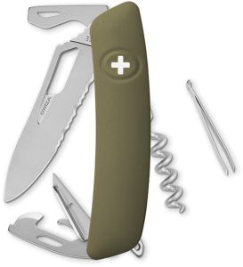 SZA0361050.jpg Swiza SH03 Swiss Pocket Knife Olive Multi-Tool Folding