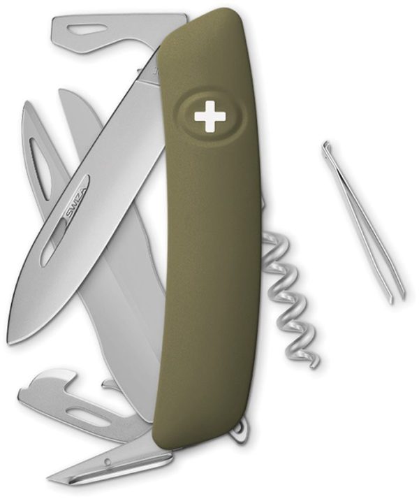 Swiza D07 Swiss Pocket Knife Olive Multi Tool Folding