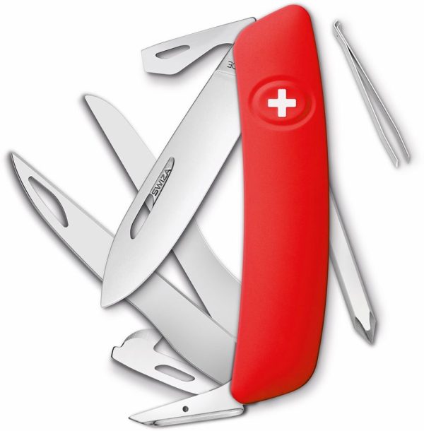 Swiza D08 Swiss Pocket Knife Red Multi-Tool Folding