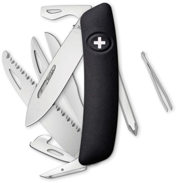 Swiza D10 Black Pocket Knife Multi Tool Folding Swiss Made