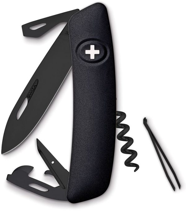 Swiza D03 Button Lock Black PTFE Coated